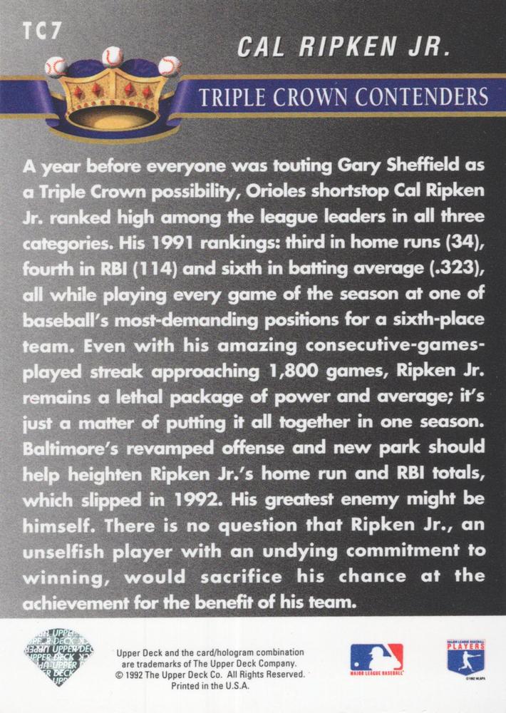 Cal Ripken Jr.  baseball card collectible - Main Image 2