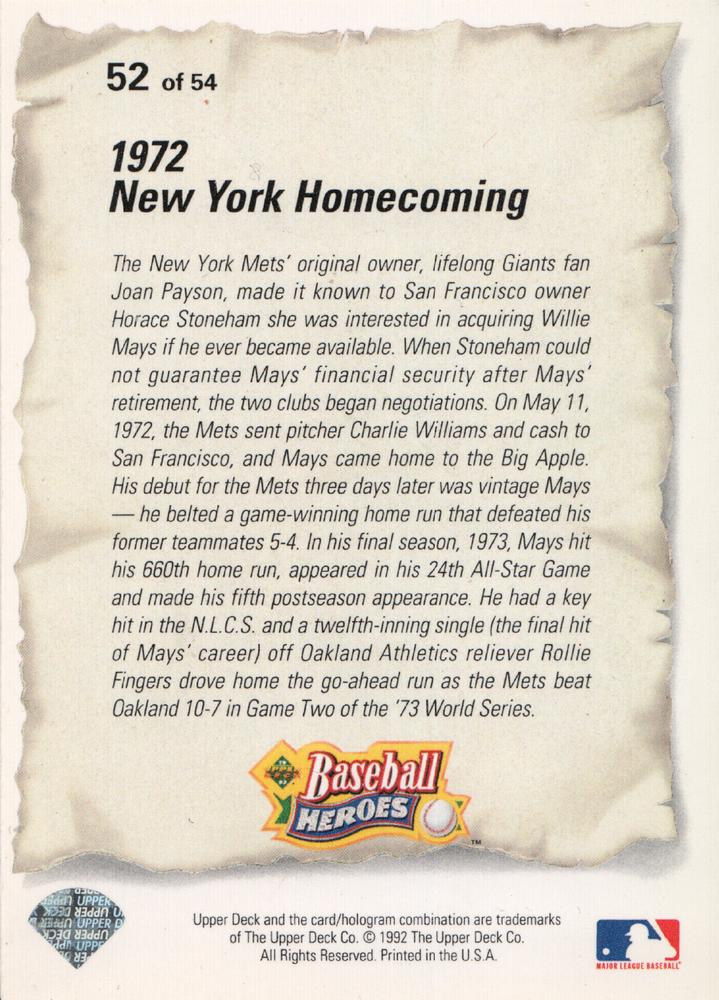 Willie Mays  baseball card collectible - Main Image 2