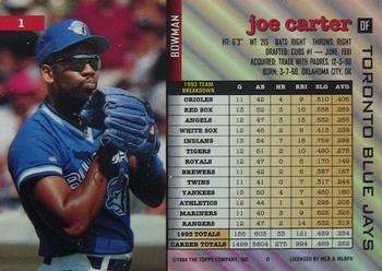 Joe Carter  baseball card collectible - Main Image 2