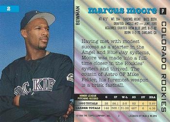 Marcus Moore  baseball card collectible - Main Image 2