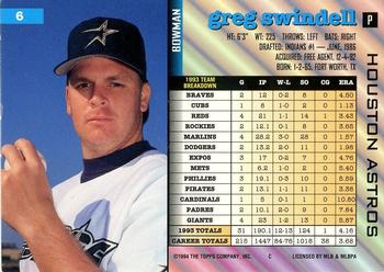 Greg Swindell  baseball card collectible - Main Image 2