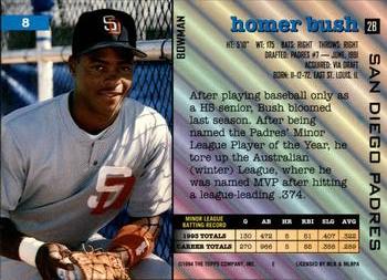 Homer Bush  baseball card collectible - Main Image 2