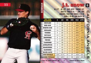 J.T. Snow  baseball card collectible - Main Image 2