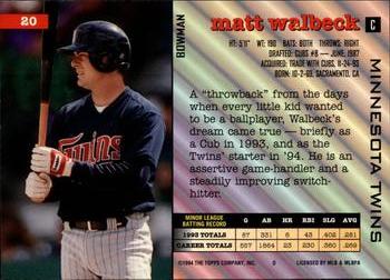 Matt Walbeck  baseball card collectible - Main Image 2