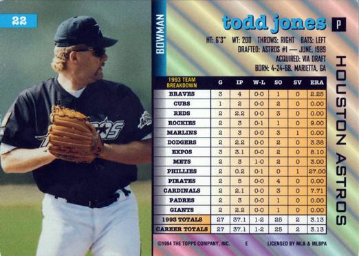 Todd Jones  baseball card collectible - Main Image 2