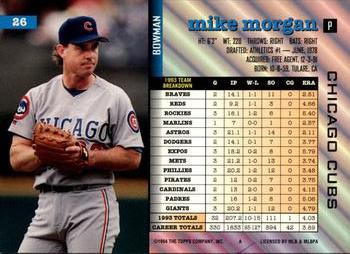 Mike Morgan  baseball card collectible - Main Image 2
