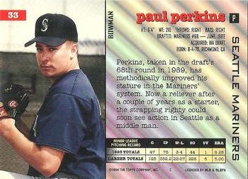 Paul Perkins  baseball card collectible - Main Image 2