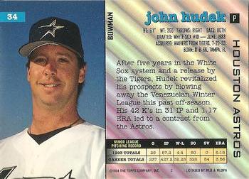John Hudek  baseball card collectible - Main Image 2