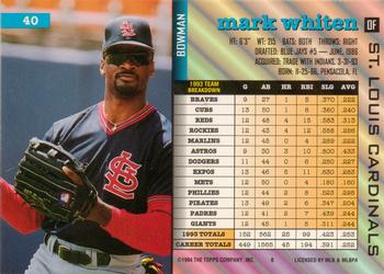 Mark Whiten  baseball card collectible - Main Image 2