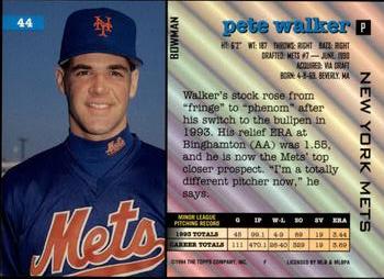 Pete Walker  baseball card collectible - Main Image 2