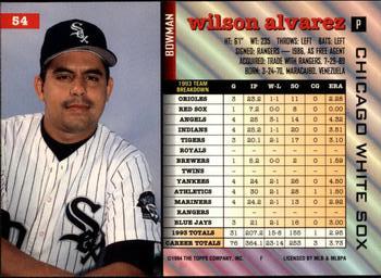 Wilson Alvarez  baseball card collectible - Main Image 2