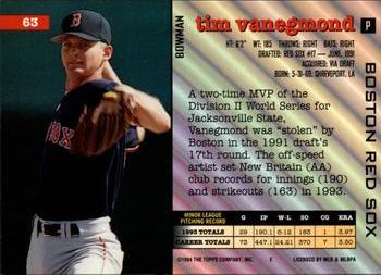 Tim Vanegmond  baseball card collectible - Main Image 2