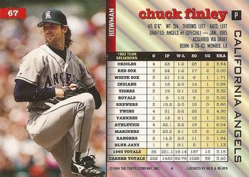 Chuck Finley  baseball card collectible - Main Image 2