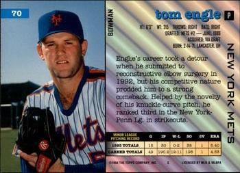 Tom Engle  baseball card collectible - Main Image 2