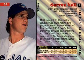 Darren Hall  baseball card collectible - Main Image 2