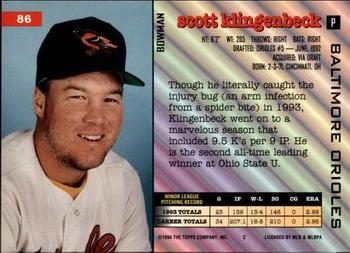 Scott Klingenbeck  baseball card collectible - Main Image 2
