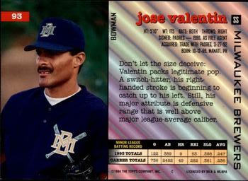 Jose Valentin  baseball card collectible - Main Image 2