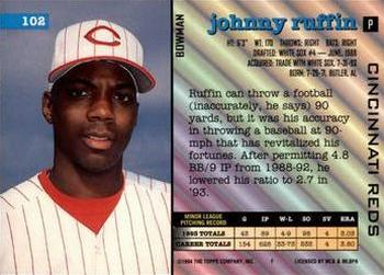 Johnny Ruffin  baseball card collectible - Main Image 2