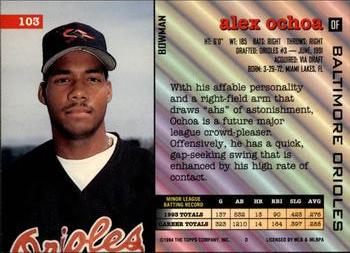 Alex Ochoa  baseball card collectible - Main Image 2