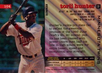 Torii Hunter  baseball card collectible - Main Image 2