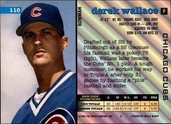 Derek Wallace  baseball card collectible - Main Image 2