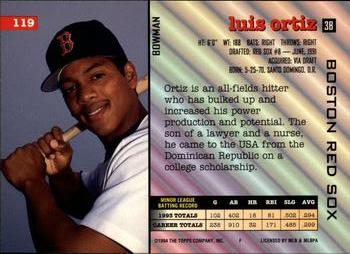 Luis Ortiz  baseball card collectible - Main Image 2