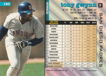 Tony Gwynn  baseball card collectible - Main Image 2