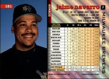 Jaime Navarro  baseball card collectible - Main Image 2