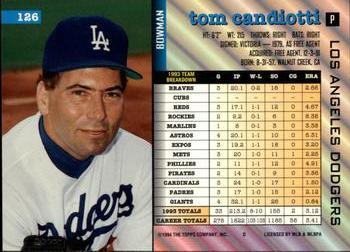 Tom Candiotti  baseball card collectible - Main Image 2