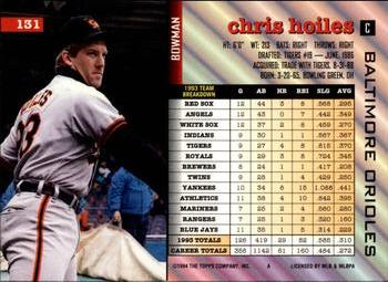 Chris Hoiles  baseball card collectible - Main Image 2