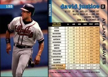David Justice  baseball card collectible - Main Image 2