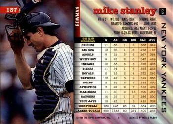 Mike Stanley  baseball card collectible - Main Image 2