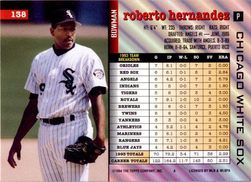 Roberto Hernandez  baseball card collectible - Main Image 2