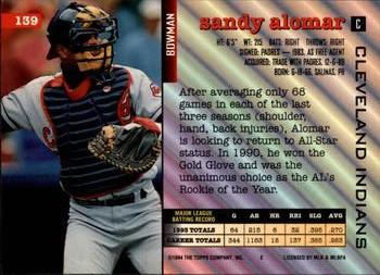 Sandy Alomar  baseball card collectible - Main Image 2