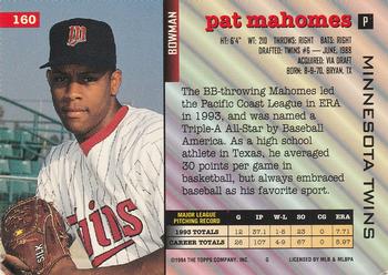 Pat Mahomes  baseball card collectible - Main Image 2