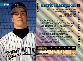 Mark Thompson  baseball card collectible - Main Image 2