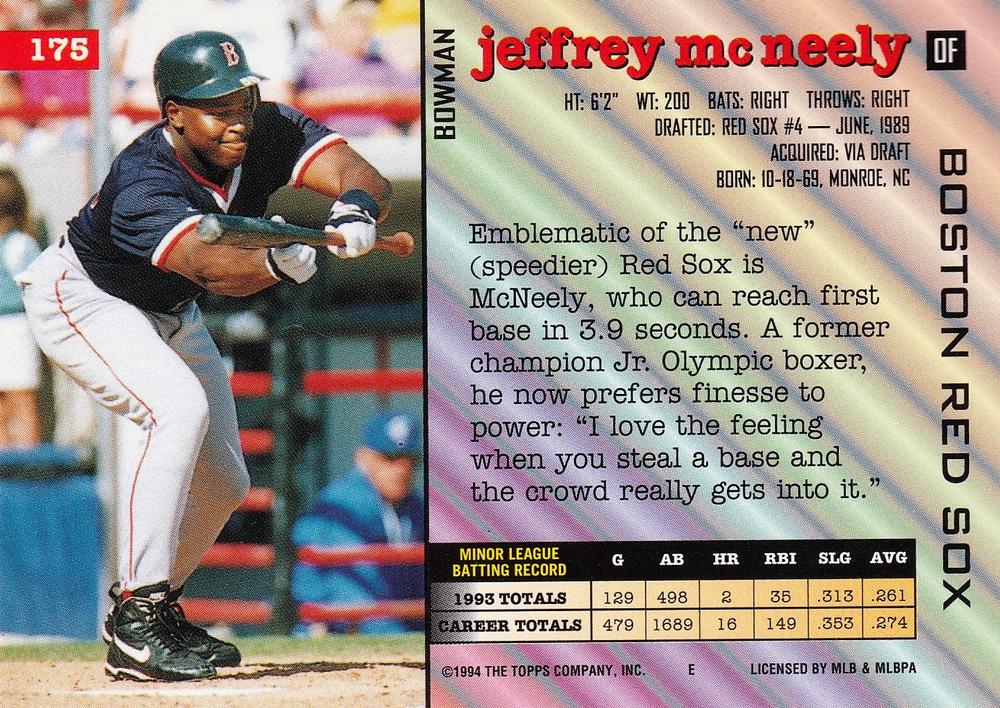 Jeffrey McNeely  baseball card collectible - Main Image 2