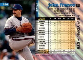 John Franco  baseball card collectible - Main Image 2