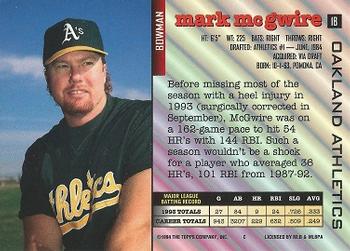 Mark McGwire  baseball card collectible - Main Image 2