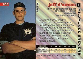 Jeff D’Amico  baseball card collectible - Main Image 2