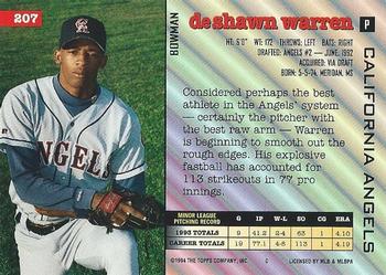 DeShawn Warren  baseball card collectible - Main Image 2