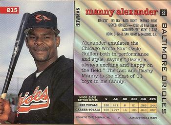 Manny Alexander  baseball card collectible - Main Image 2