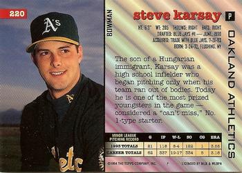 Steve Karsay  baseball card collectible - Main Image 2