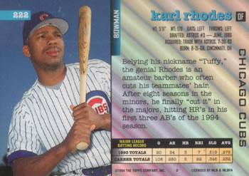 Karl Rhodes  baseball card collectible - Main Image 2