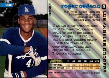 Roger Cedeno  baseball card collectible - Main Image 2