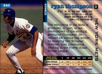 Ryan Thompson  baseball card collectible - Main Image 2