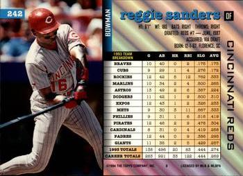 Reggie Sanders  baseball card collectible - Main Image 2
