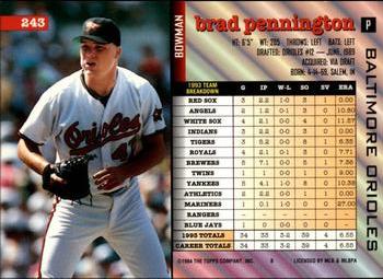 Brad Pennington  baseball card collectible - Main Image 2