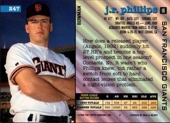 J.R. Phillips  baseball card collectible - Main Image 2