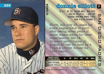 Donnie Elliott  baseball card collectible - Main Image 2